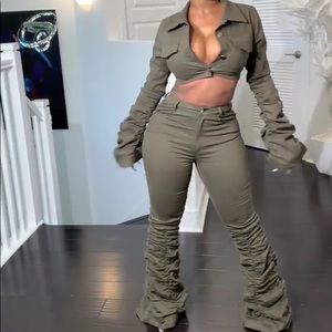 Olive green two piece set